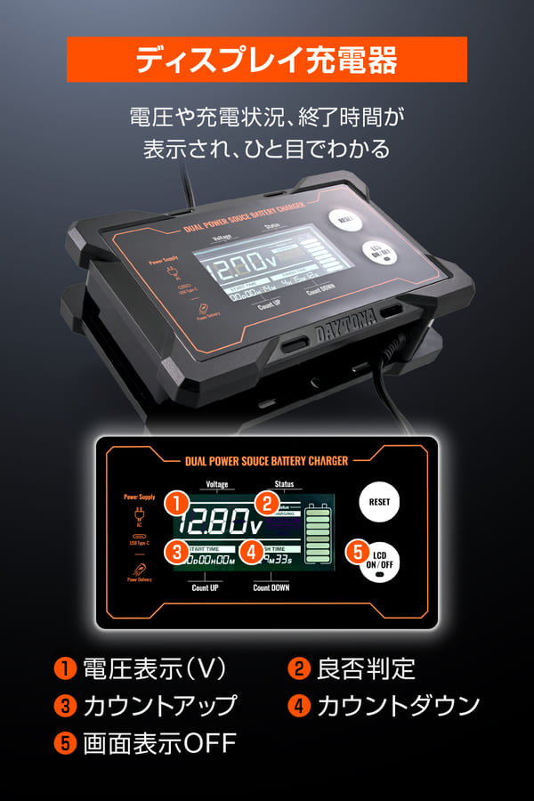 楽天市場】☆送料無料☆デイトナ(Daytona) バイク用 バッテリー充電器