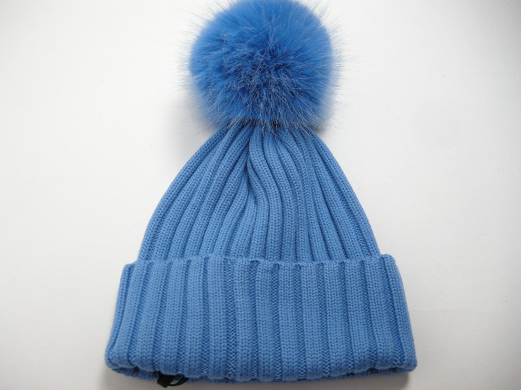 モンクレール キッズ ニット帽 ブルー S unisex コバルトブルー ニット