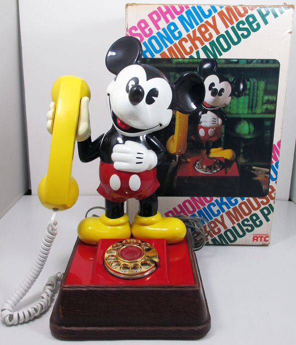 レトロ電話 ダイヤル式ミッキーマウス型電話機 楽天市場】〇