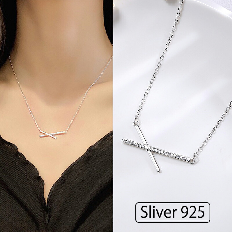 楽天市場】Sliver925 不規則なX字ネックレス X字ネックレス 鎖骨