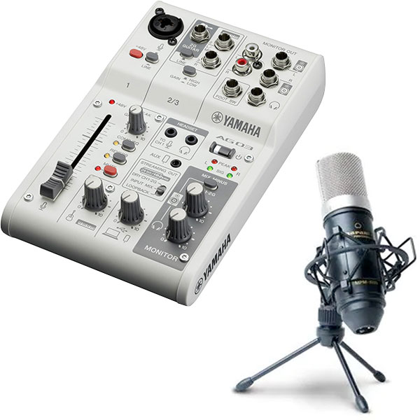 楽天市場】YAMAHA ミキサー AG03MK2 W(白) + コンデンサーマイク