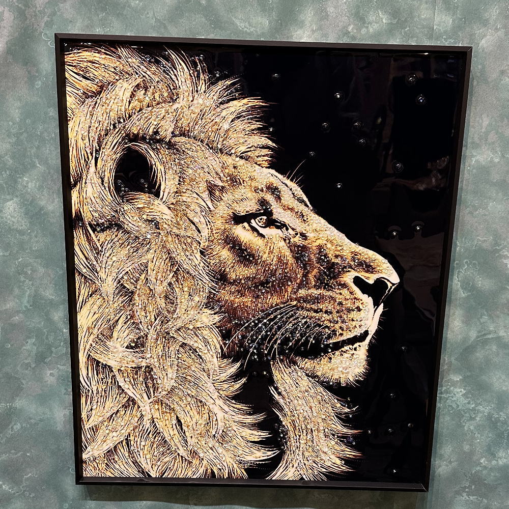 クリスタルアート ライオン ピクチャー アートフレーム POP クリスタル