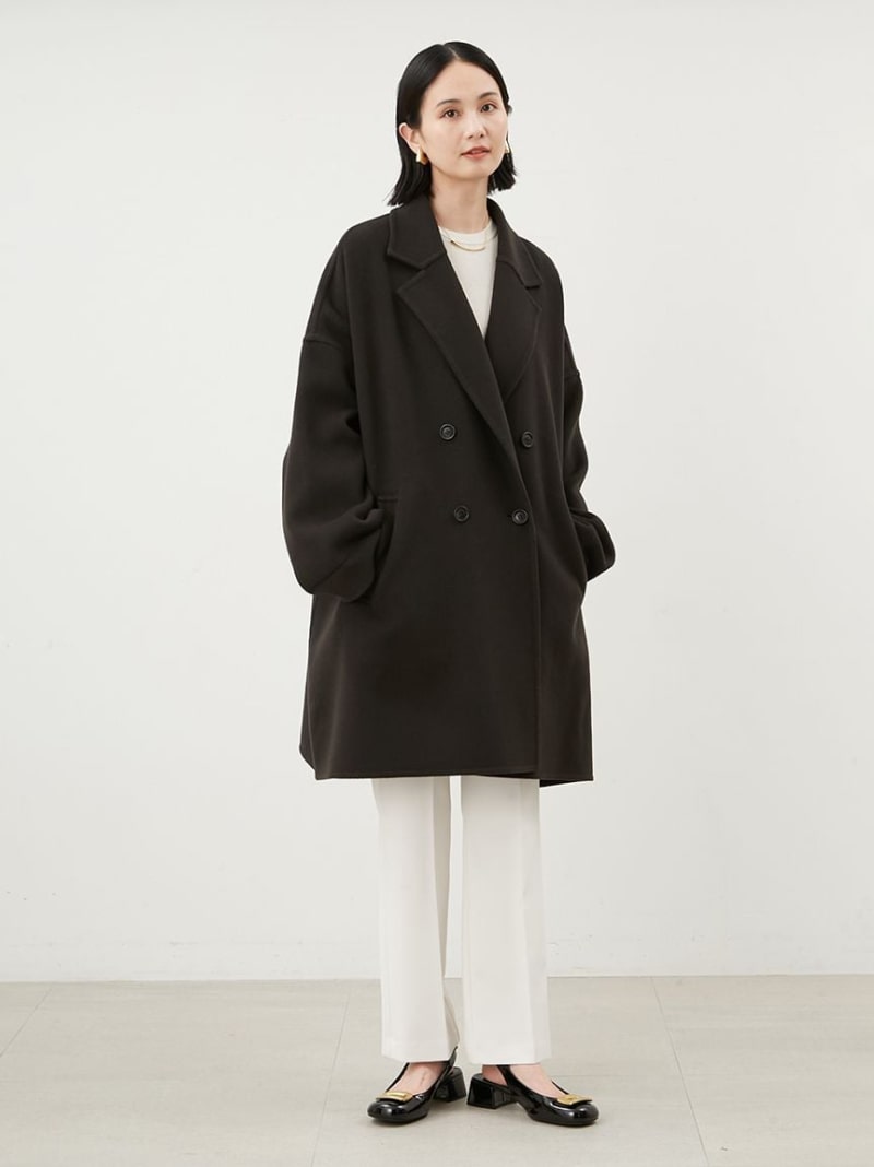 MilaOwen】ワイドシルエットダブルブレストコート