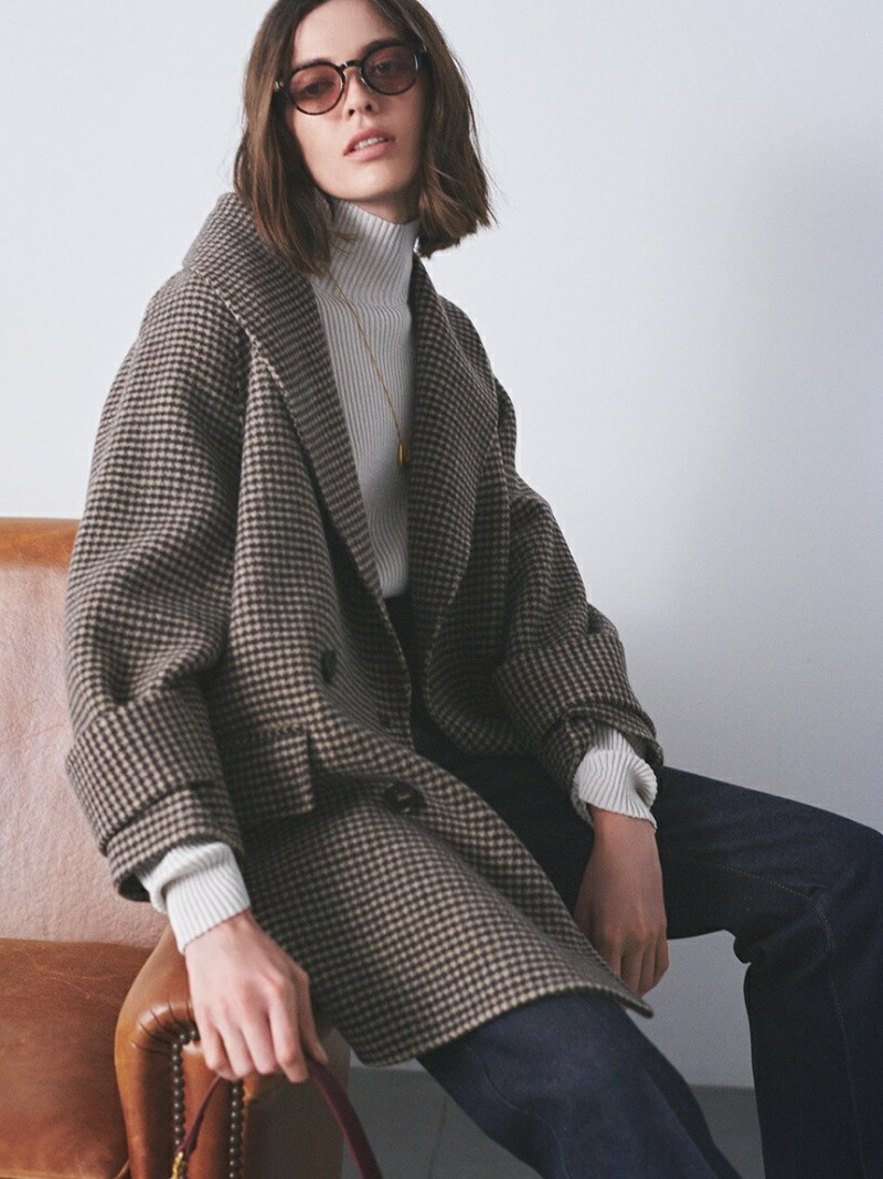 ミラオーウェン silent川口春奈さん着用 接結ハーフ丈Aラインコート