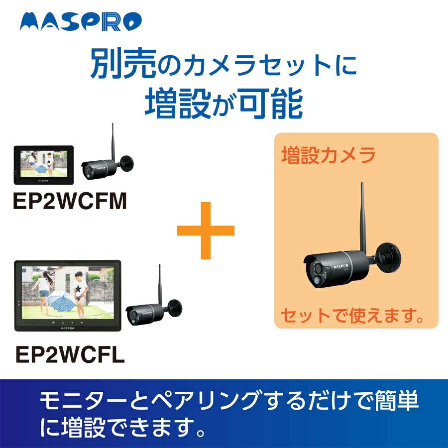 楽天市場】防犯カメラ モニター＆ ワイヤレスフルHDカメラセット用増設