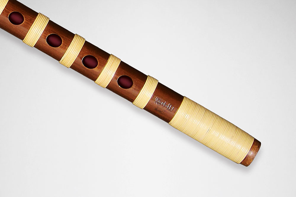煤竹風 燻竹 古典調 四本調子 ⑧ 篠笛 古典調 四本調子 拭漆 燻し竹