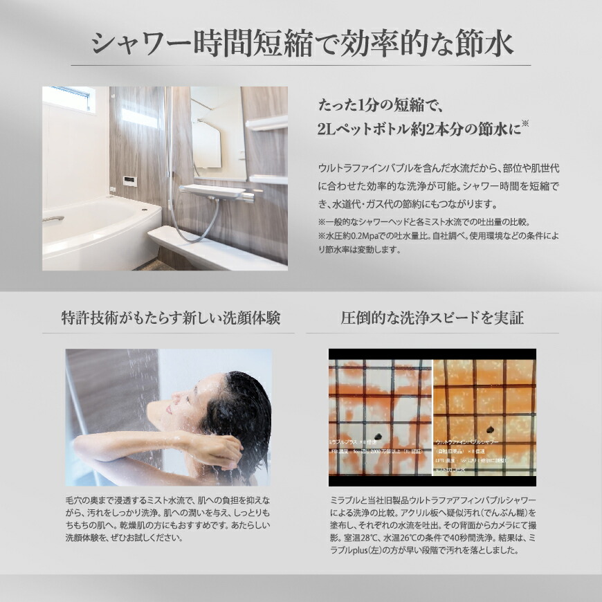 楽天市場】ミラブル zero シャワーヘッド 本体 正規品 公式