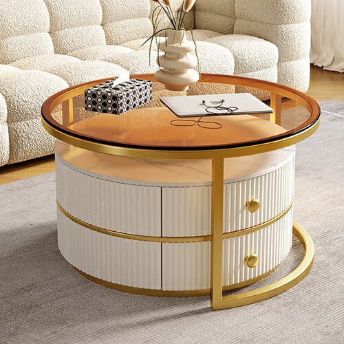 楽天市場】ネストテーブル 2個セット セラミック 円型 丸型 幅45cm 幅