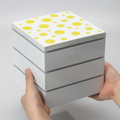 楽天市場】紀州塗り 重箱 3段 6寸 三段 水玉 仕切り 入子付き 白