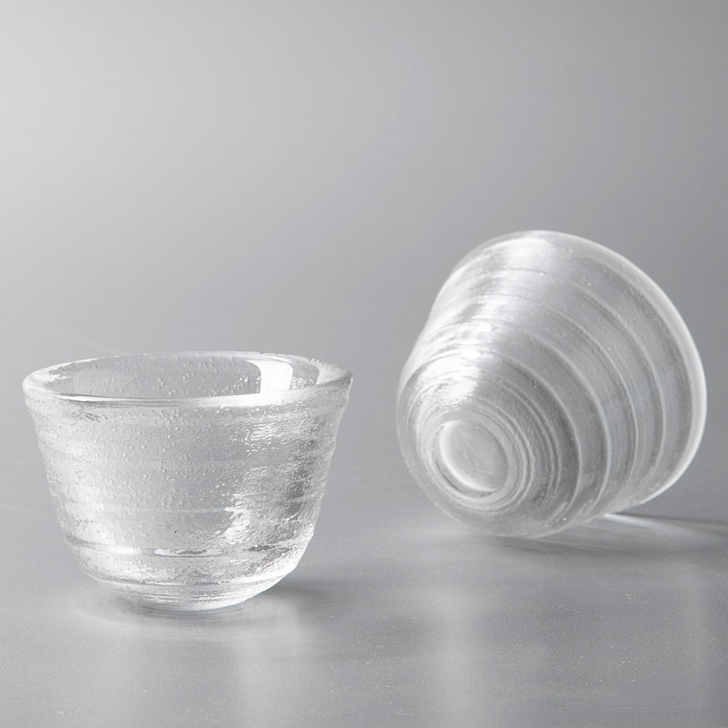 魚子紋 プレスガラス盃 （透明） 魚子紋 プレスガラス盃 （透明）