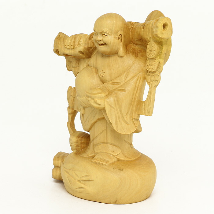 楽天市場】【 伊勢 宮忠 】【 木彫 招福布袋 No.4 】幅8.4cm 奥行き5cm