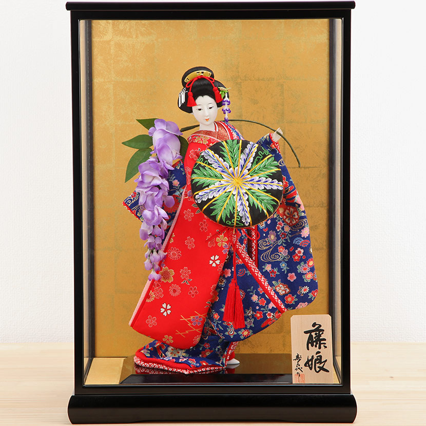 日本の伝統工芸品 】押絵 立体美人画 額装（紫の着物）芸妓 和風飾り