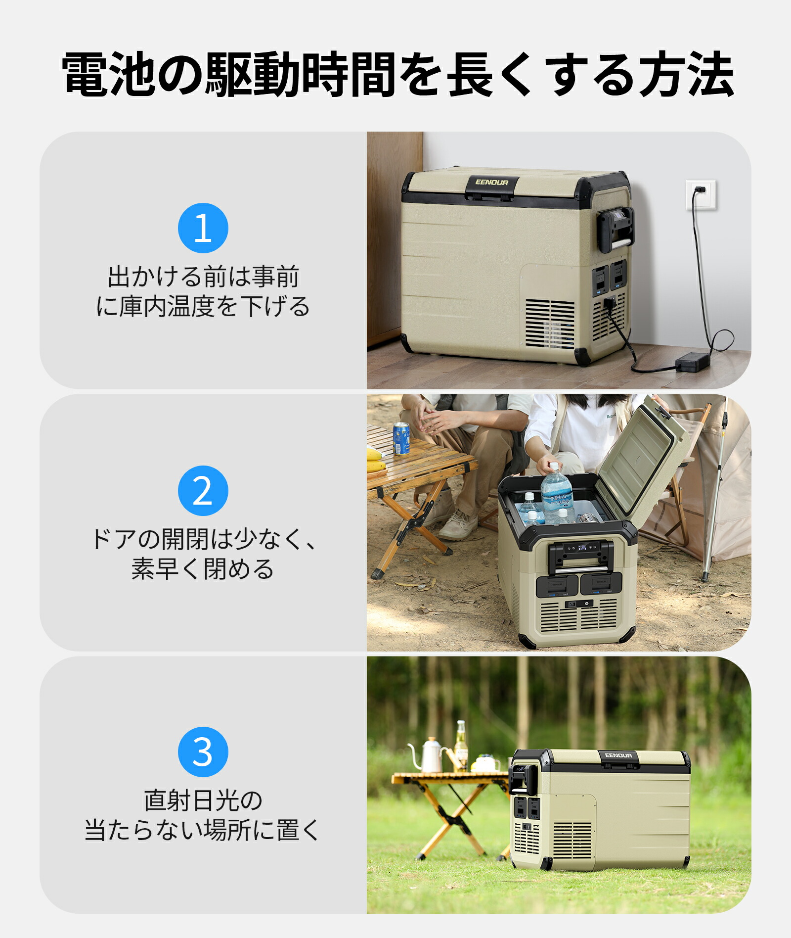 楽天市場】EENOUR 車載冷蔵庫用バッテリー DB01 大容量 15600mAh