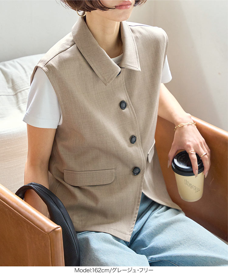 楽天市場】ベスト トップス レディース リネンライク ノースリーブ