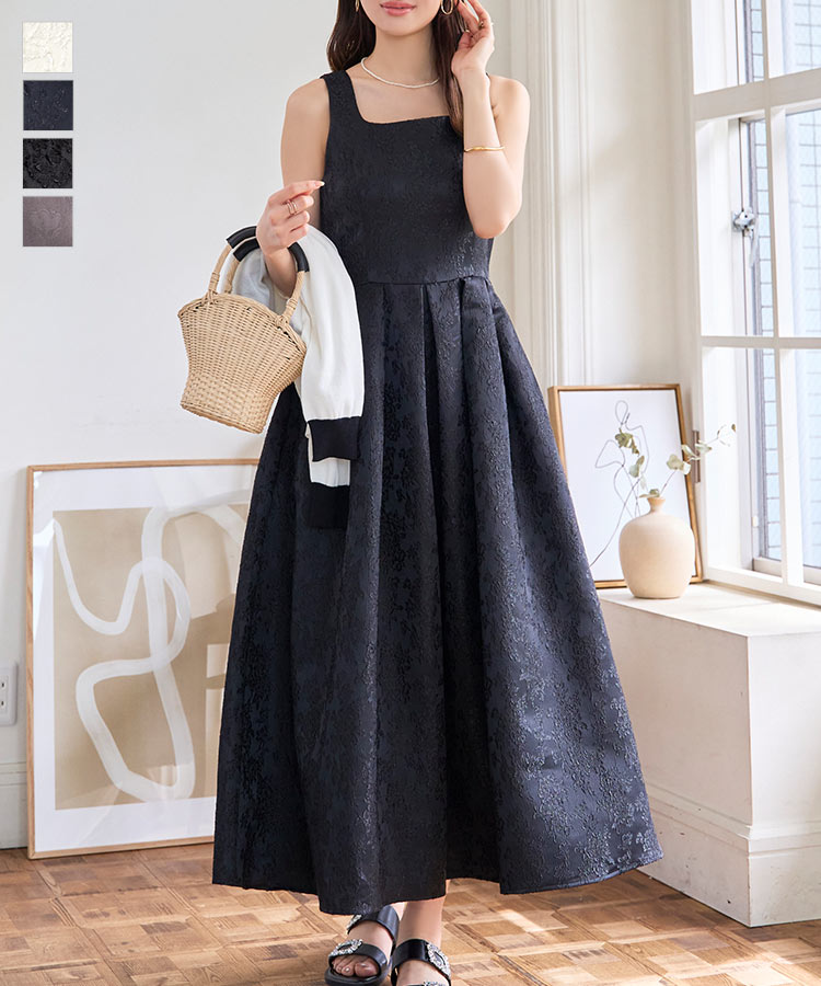 楽天市場】ジャガードスクエアネックドレス [E3464] レディース 20代