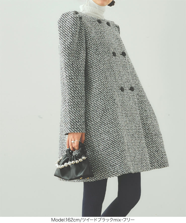 美品⭐︎バーバリーロンドン ツイードコート 黒白 ロゴボタン38 M