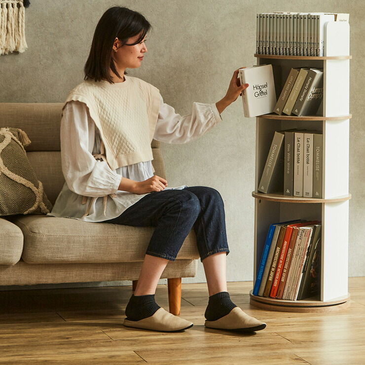 楽天市場】【割引クーポン配布中】【図鑑対応】絵本棚 絵本ラック 回転