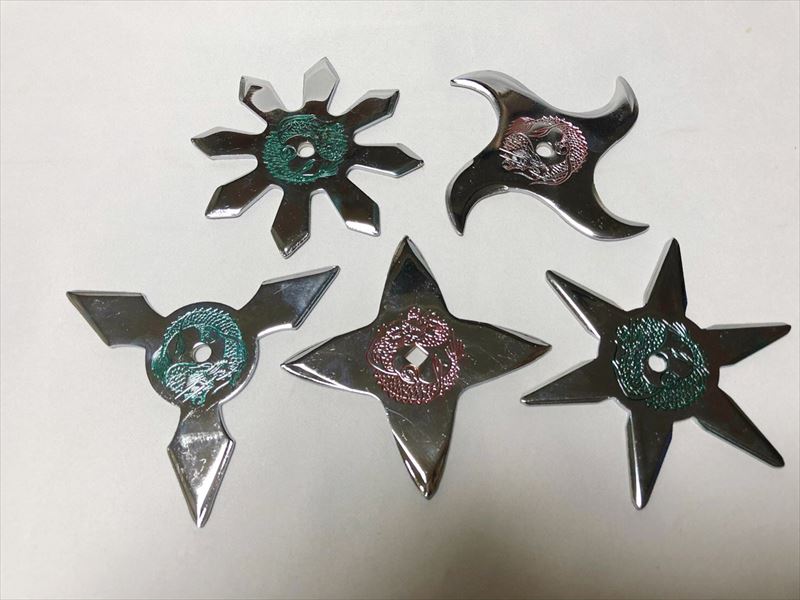 楽天市場】手裏剣 5個セット 鉄製 クロムメッキ 忍者 忍者グッズ