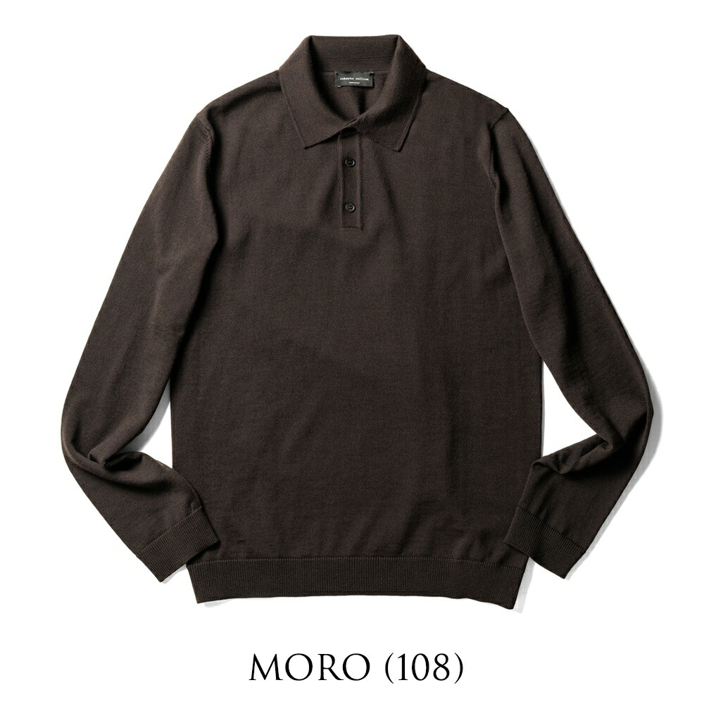 楽天市場】ロベルトコリーナ roberto collina 長袖 ニットポロ 1004