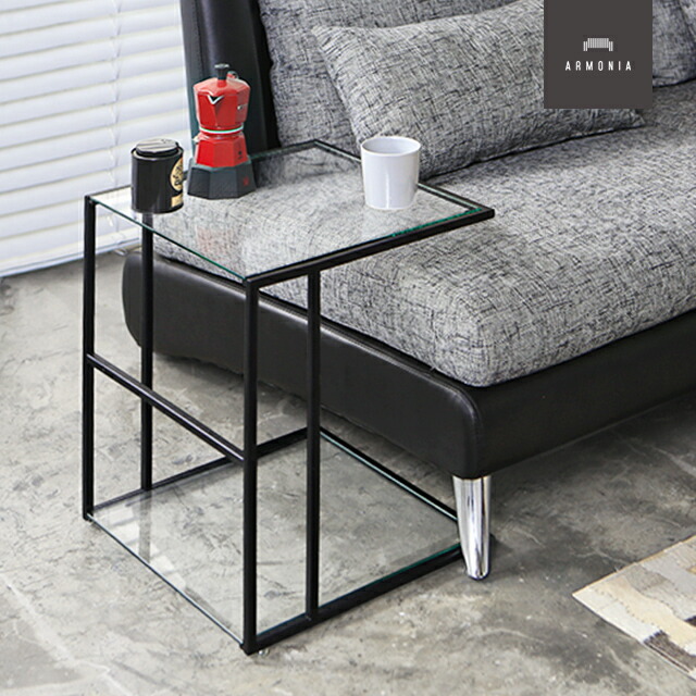 アンティーク】アイアンフレーム ガラステーブル サイドテーブル