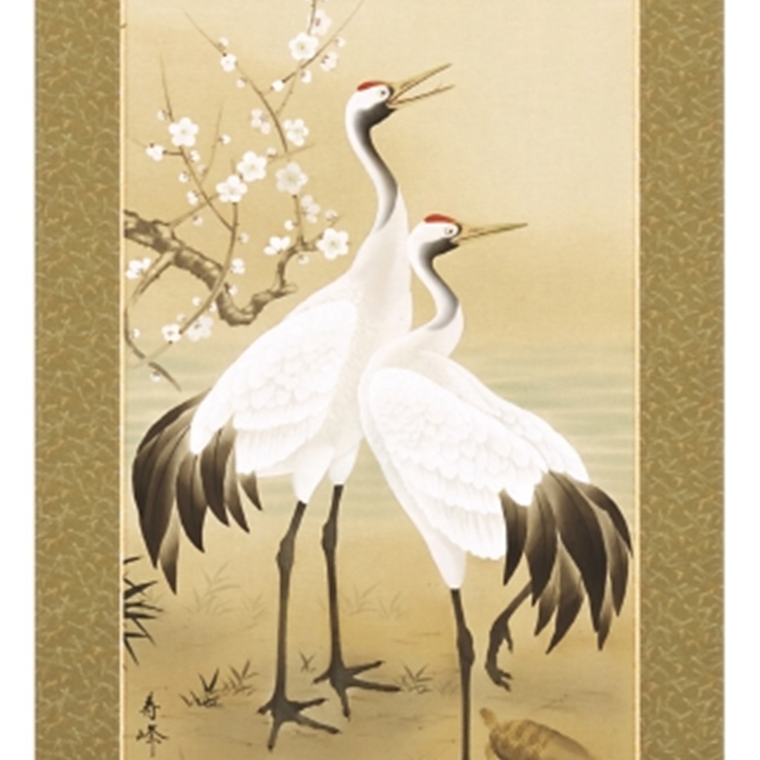 中国の掛け軸、鶴桃仙人 中国の掛け軸、鶴桃仙人 中国の掛け軸、鶴桃