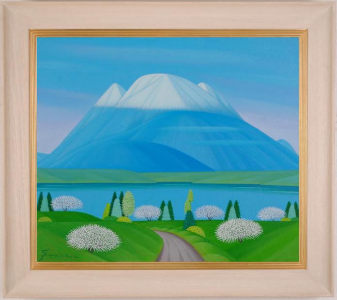 油絵（秩父の山） Yahoo!オークション -「武甲山」(油彩) (絵画)の落札