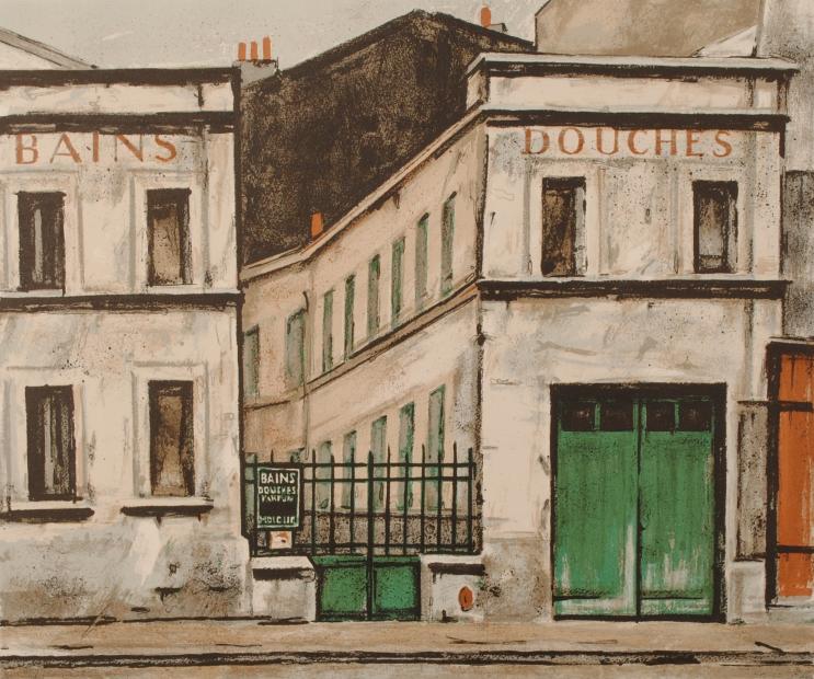 絵画 リトグラフ大 教会のある街 ジェームス・フォード 新品額装 箱付