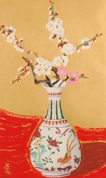 楽天市場】小倉遊亀 梅 花 絵画 静物画 和風 木版画 インテリア