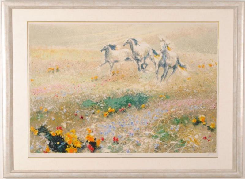 楽天市場】馬 絵画 白馬 シルクスクリーン 版画 フーチーチュン