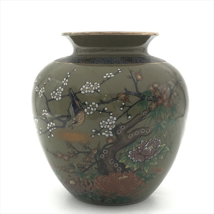 九谷焼 陶器壺 zazu_15ka-waritori