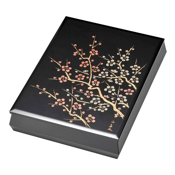 越前漆器 文箱 錦松沈金 吉田屋漆器 茶道具 金色葉模様 漆器 文