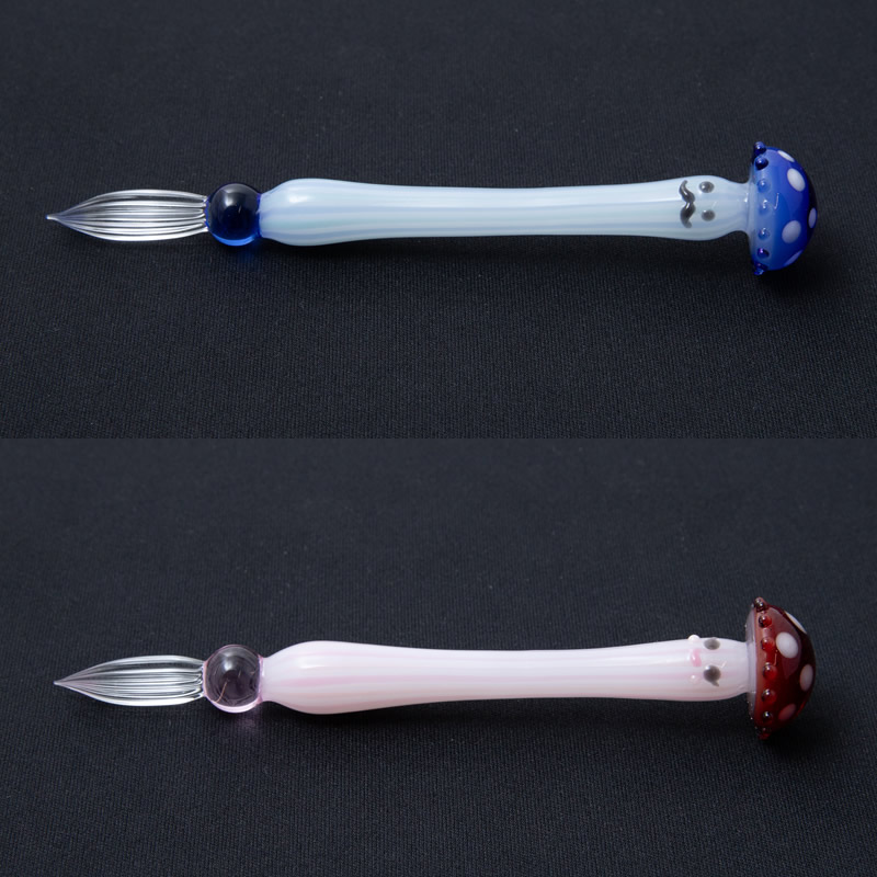 楽天市場】グラスカオリア ガラスペン きのこペン パパン/ママン