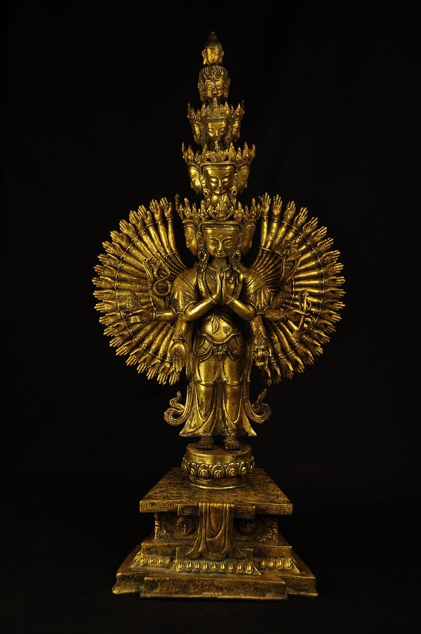 千手観音菩薩 木製 金色 約60cm 【公式通販】