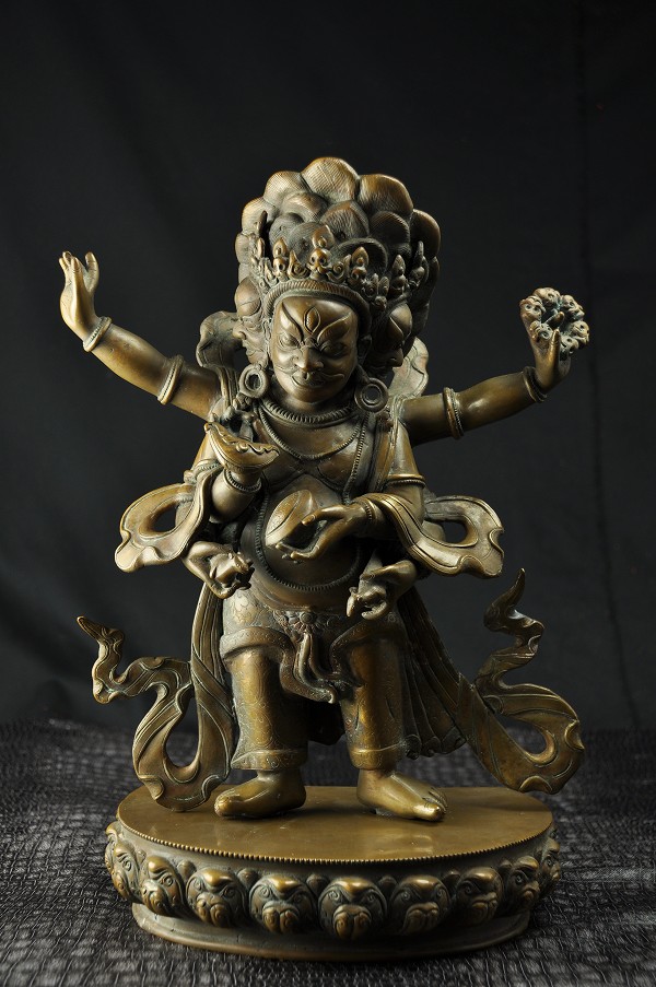 21cm ホビー・楽器・アート チベット密教法具 マハーカーラ 三面大黒天