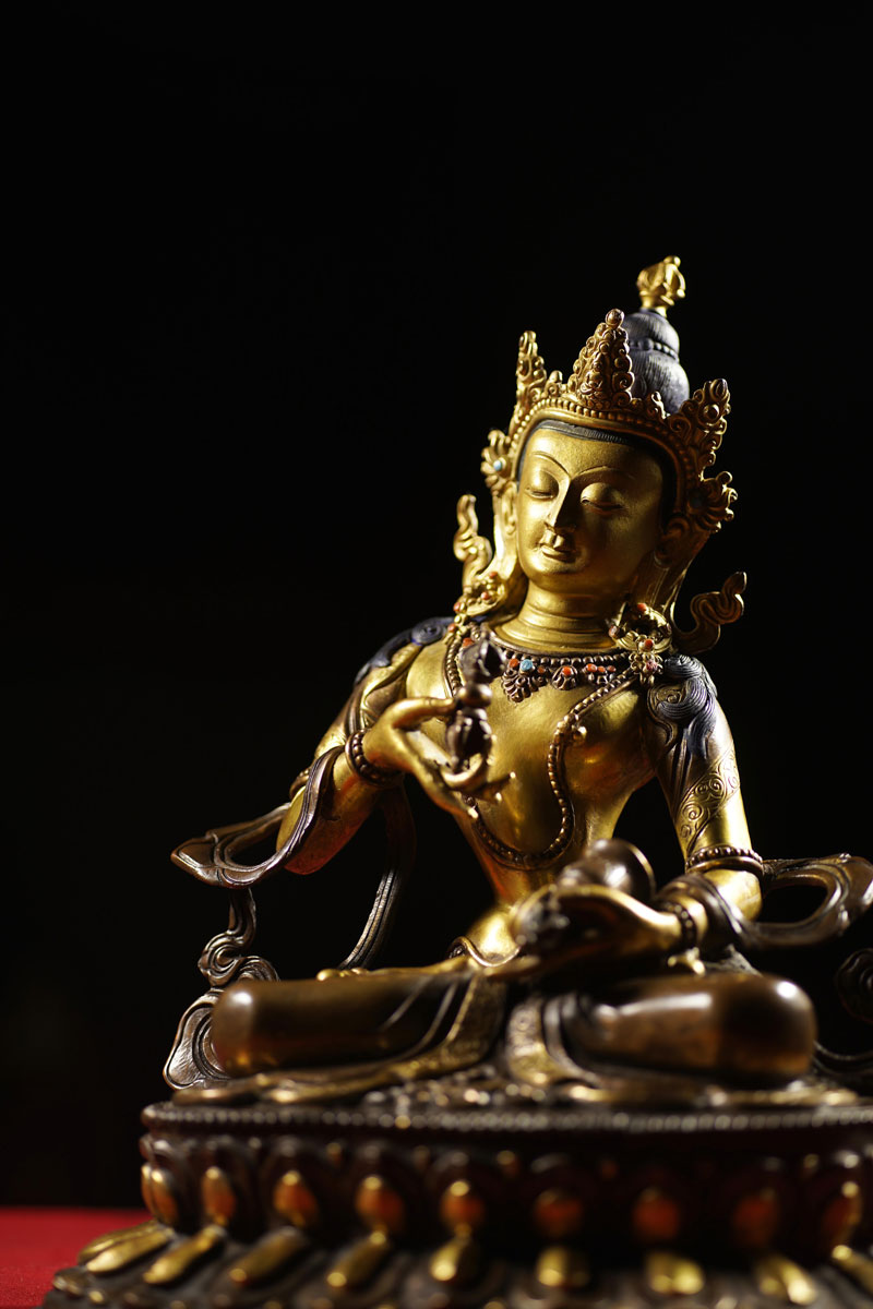 中国古美術・チベット・真皮唐卡・勝楽金剛仏像・純手描き・纯天然鉱物