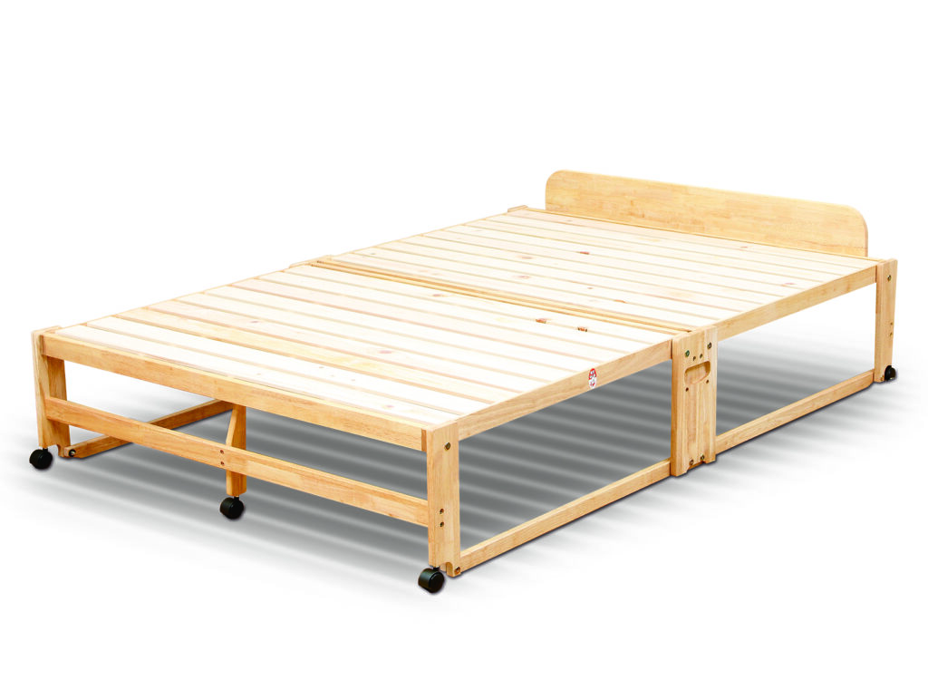 楽天市場】中居木工 折りたたみひのきスノコベッド ダブルベッド ハイ