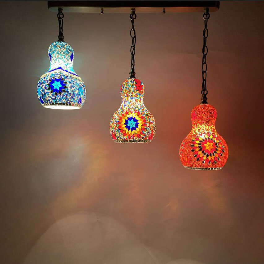 引掛けシーリング用 トルコランプ 職人手作り カラーガラス 吊り下げ