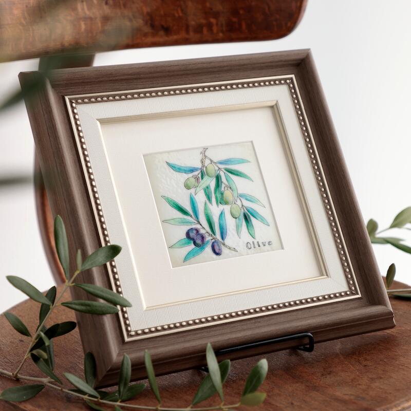 楽天市場】オリーブ 七宝焼 七宝焼き 七宝絵画 絵 絵画 額 絵画額入り