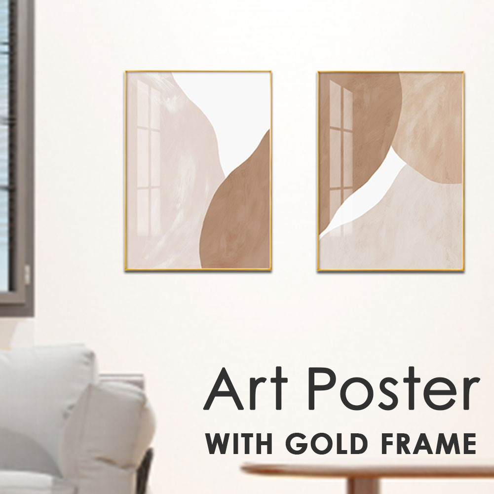 楽天市場】アートポスター 抽象画 ゴールド色アルミ合金フレーム付き