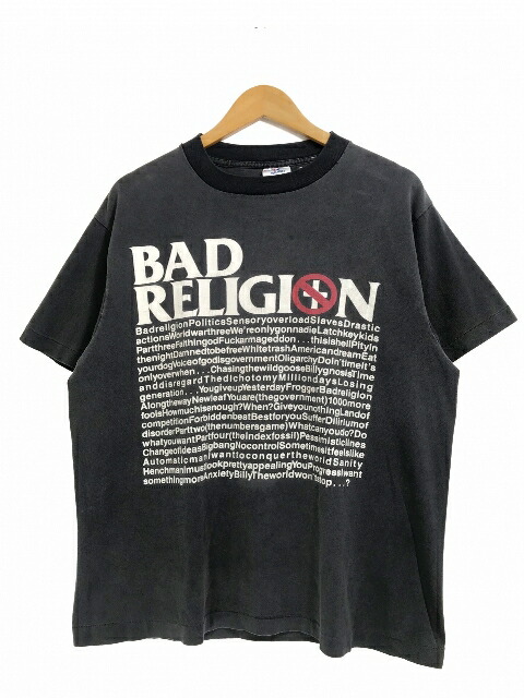 楽天市場】USA製 90s BAD RELIGION Message Print S/S Tee 黒 L バッド