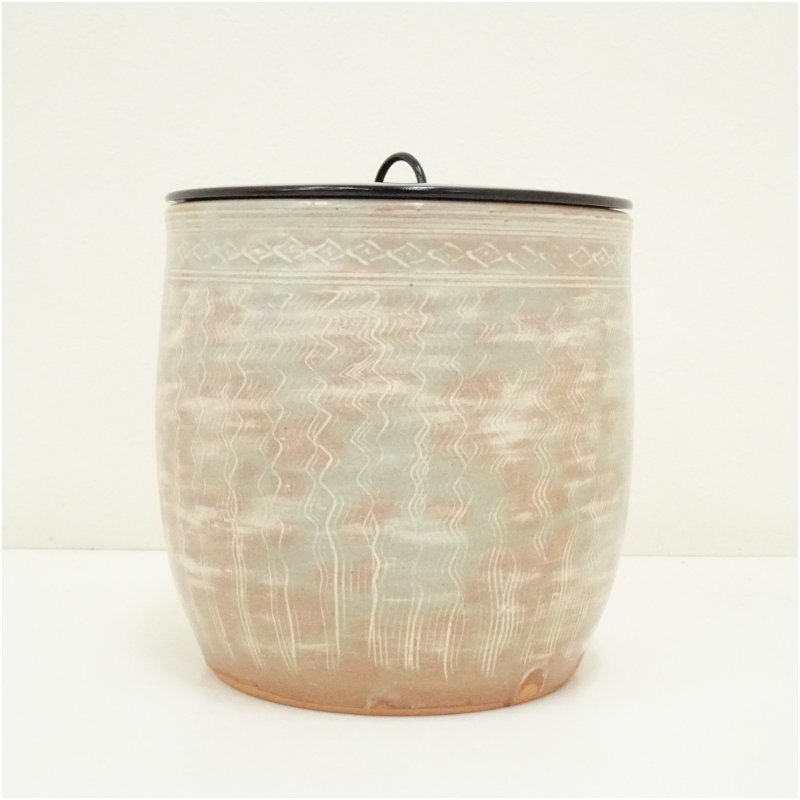 茶道具 三島水指 木箱入り 骨董品 アンティーク 茶道具 三島水指 木