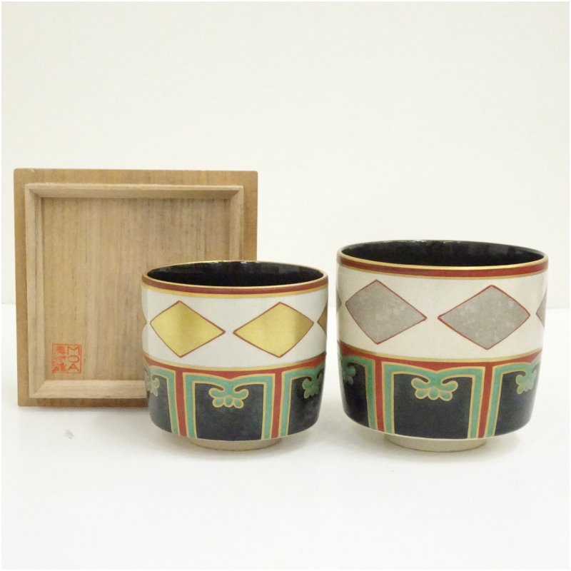 楽天市場】色絵金銀菱重茶碗の通販