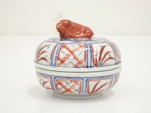 逢絢亭茶道具 香合 京焼 色絵 琵琶香合 平安昭阿弥 高野昭阿弥