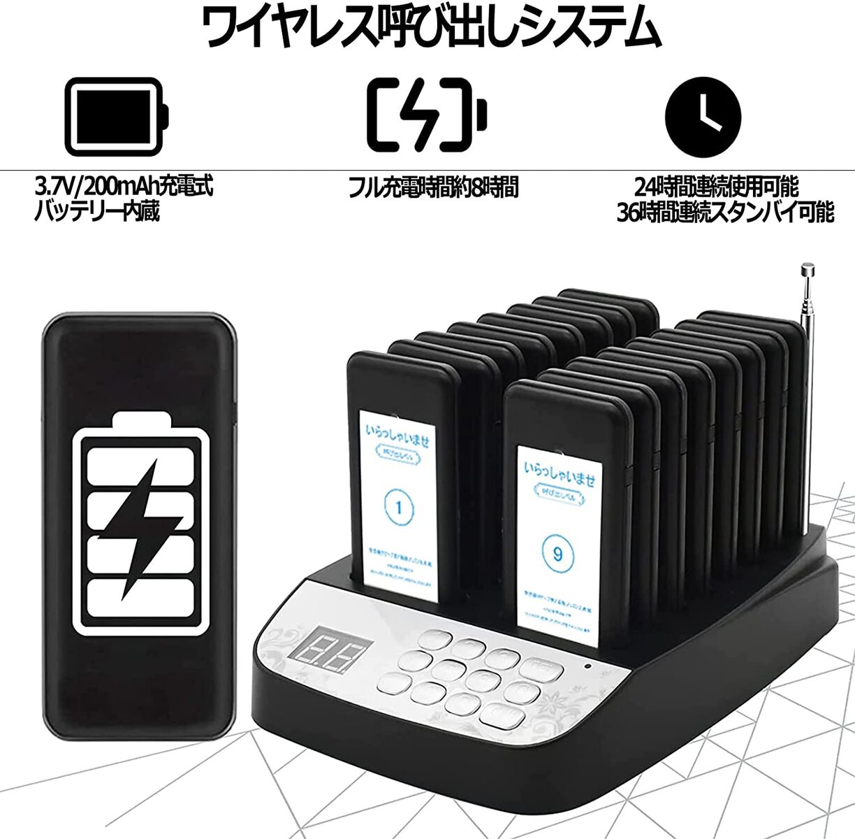 楽天市場】【メーカー保証】 呼び出しベル 受信機 (子機) 16台セット