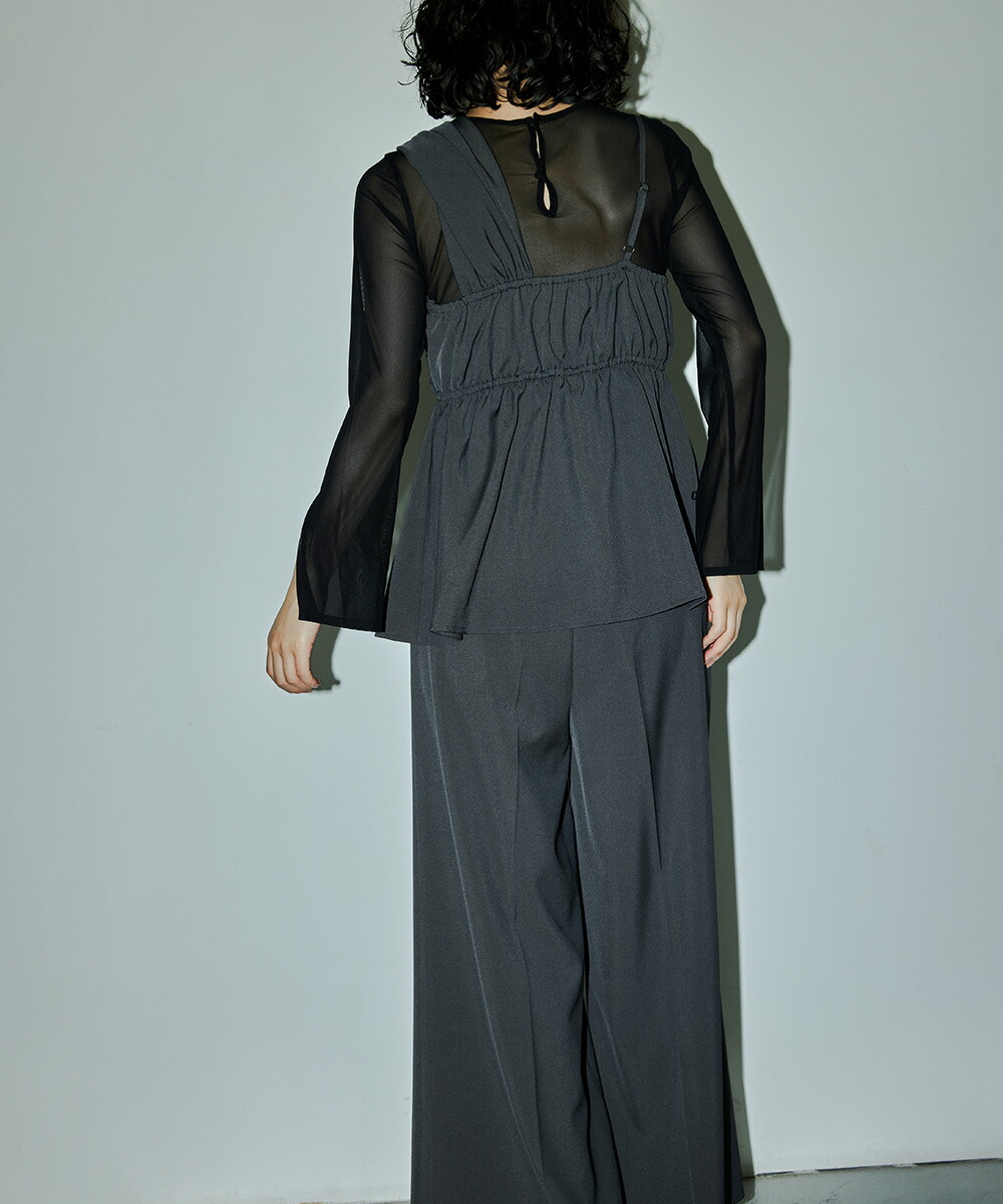 楽天市場】アシンメトリービスチェ&ワイドパンツセットアップ