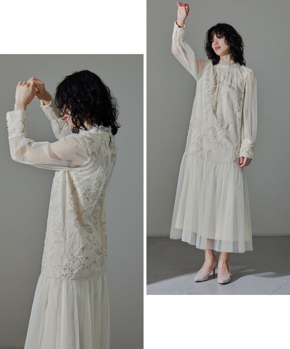 楽天市場】フェザーフラワーチュールドレス パーティードレス 結婚式