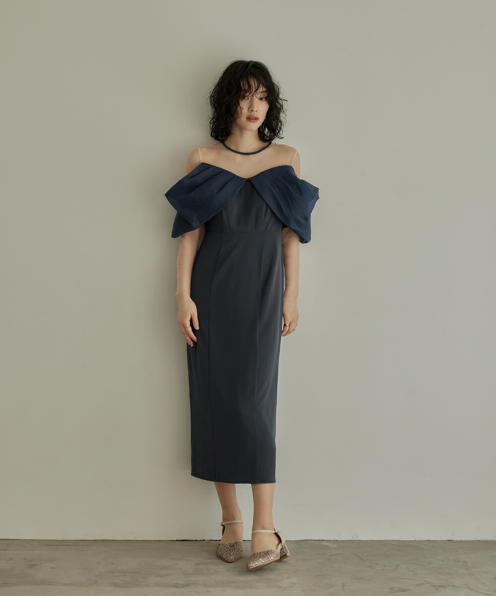 楽天市場】オフショルダータイトドレス パーティードレス 結婚式