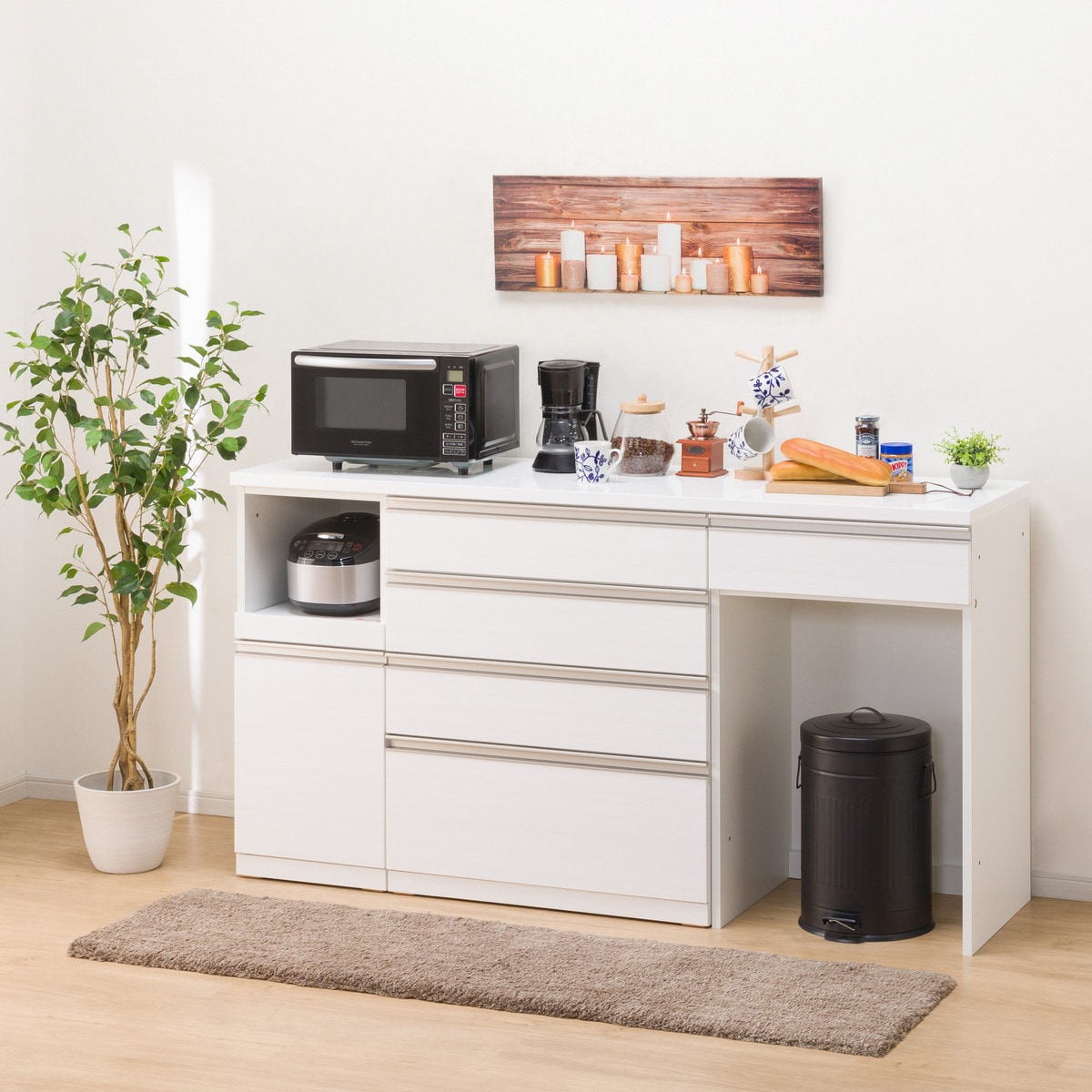 しぇんろん ニトリ レンジボード キュリー2 90MRB ホワイト ニトリ