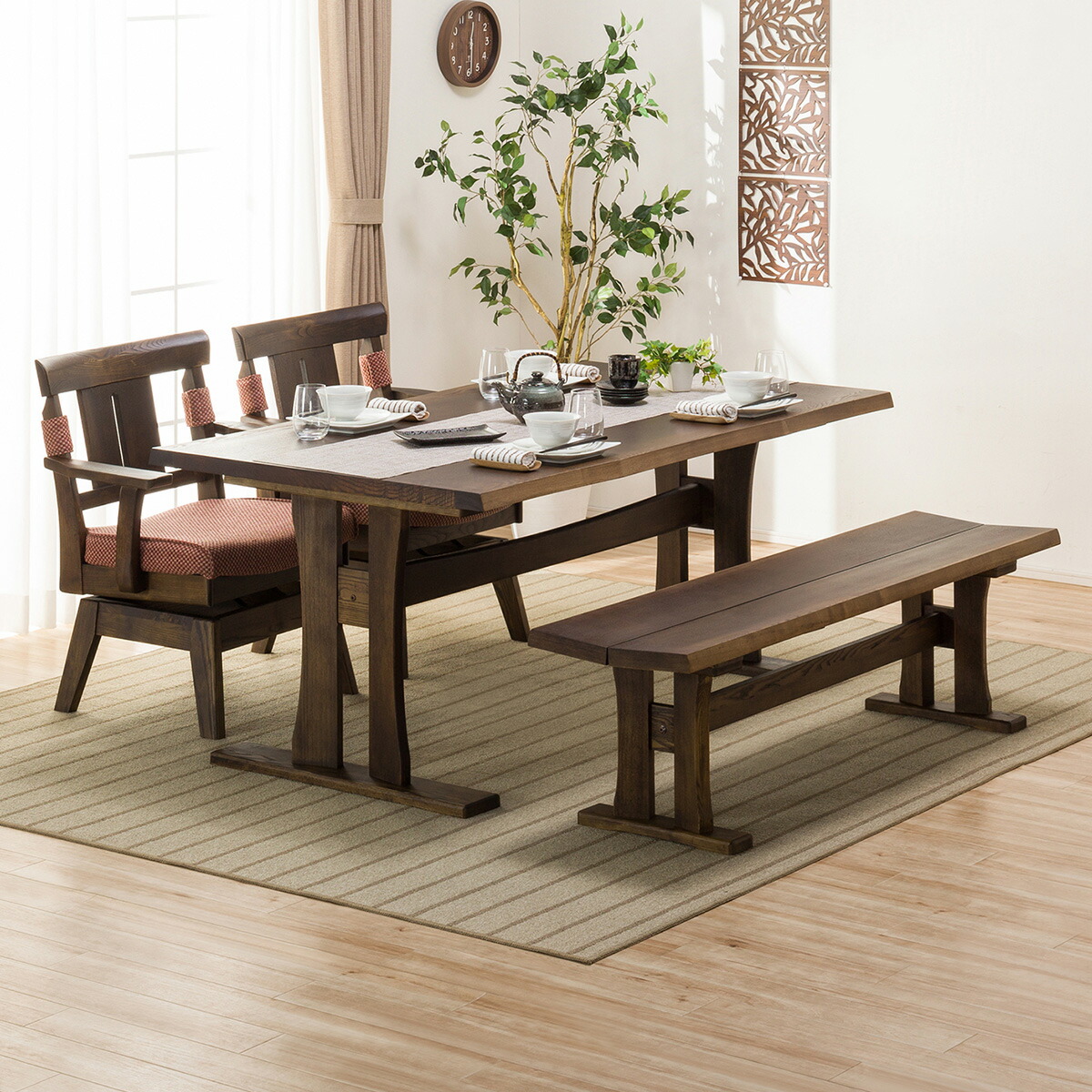 楽天市場】[幅160cm] ダイニングテーブルセット (DTヤマト4/DCヤマト2