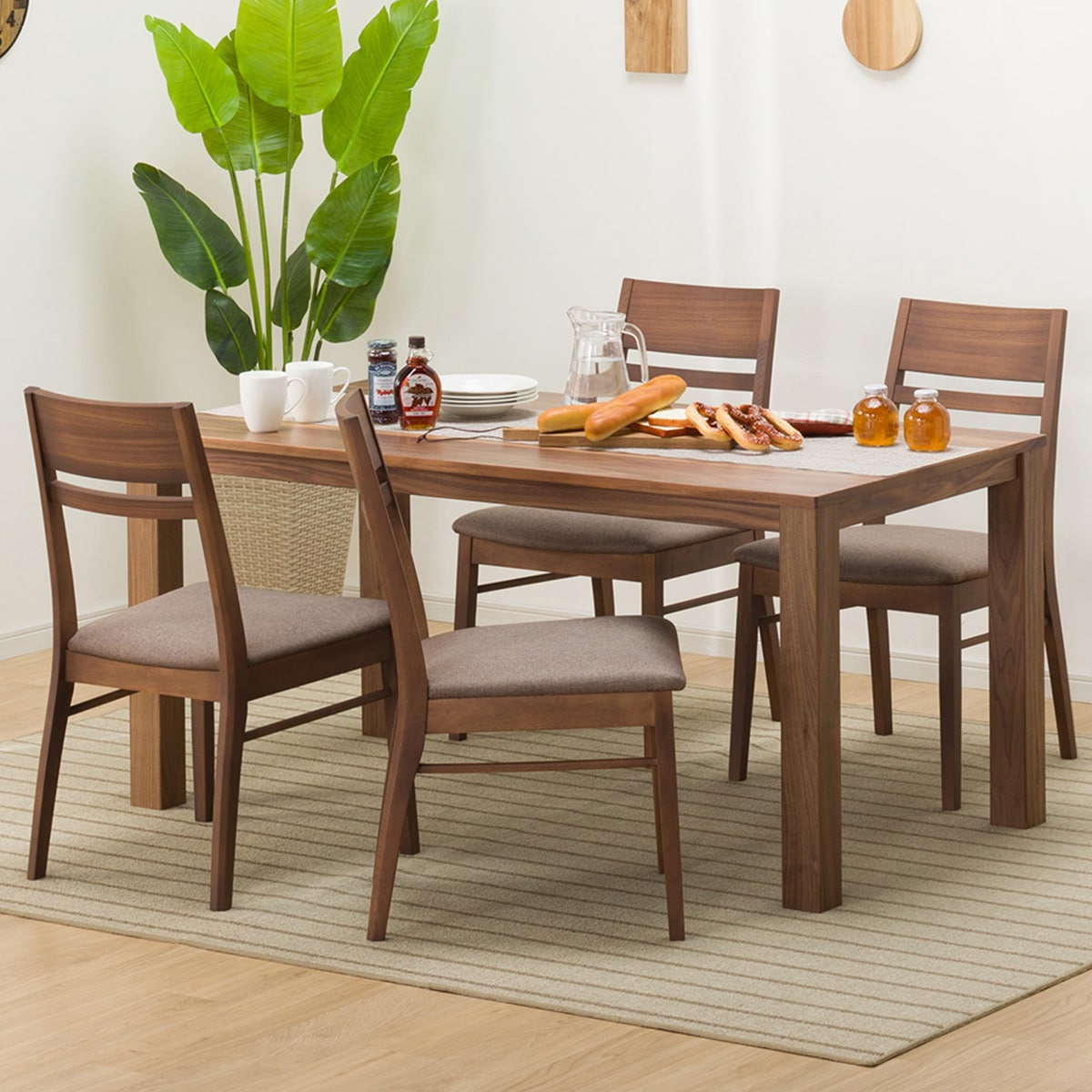 楽天市場】[幅150cm] ダイニングテーブルセット (DT Nコネクト150MBR+